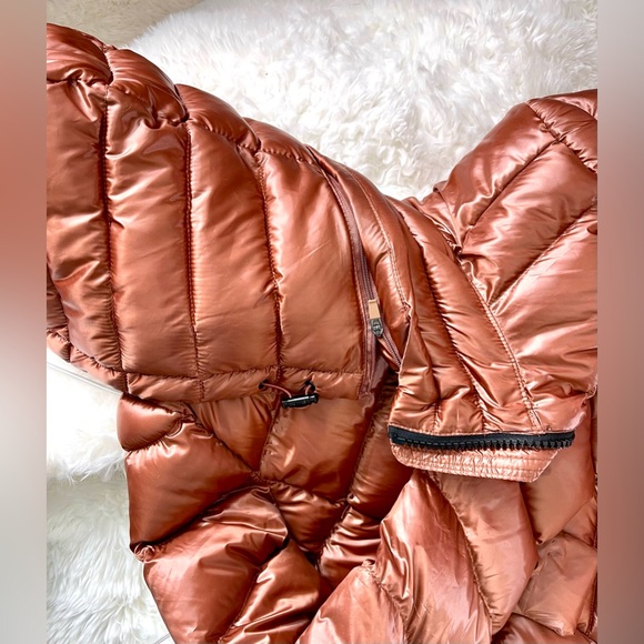 Calvin Klein Women's shine hooded packable Puffer Coat s 2 4 orange 🎁 Christmas - Picture 9 of 9